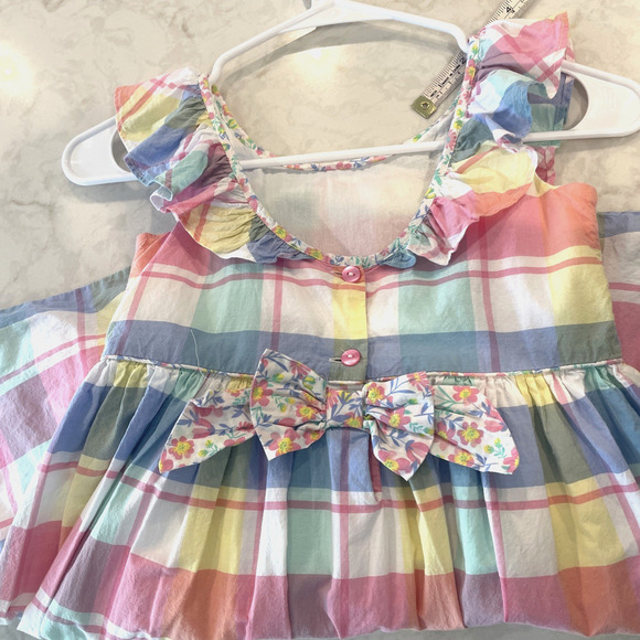 Tommy Bahama Ruffle Party Dress Girls Sz 7 100% Cotton Lined Preppy Classic - Picture 13 of 16